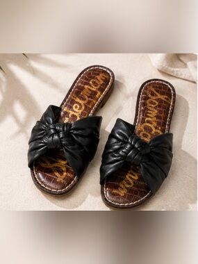 Sam Edelman Garson Black Knotted Slide Sandals